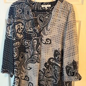 Rose & Olive Black and White Paisley Blouse